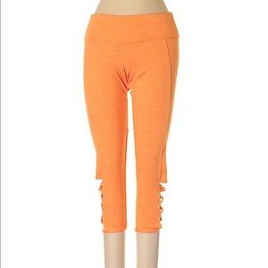Orange cutout athleisure pants